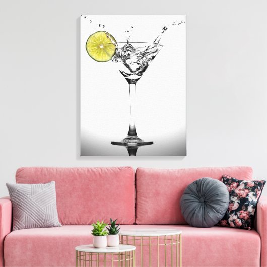"Martini en een plons" kunst aan de muur Canvas Afdruk (Insitu (Woonkamer))