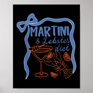 Martini en kreeft dieet kust zomer grappige zomer poster