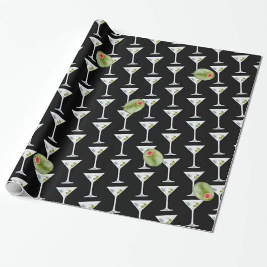 Martini en Oliving Cadeaupapier (Uitgerold)