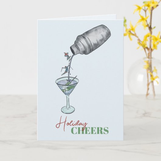 Martini en skivakantie kaart (Gele Bloem)