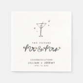 Martini Engagement Party Mr. en Mrs. Napkins Servet (Voorkant)