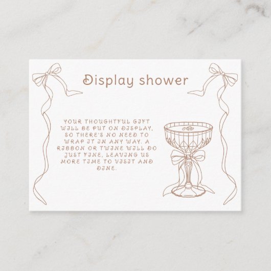 Martini Espresso Bruids Display Douche Informatiekaartje (Voorkant)