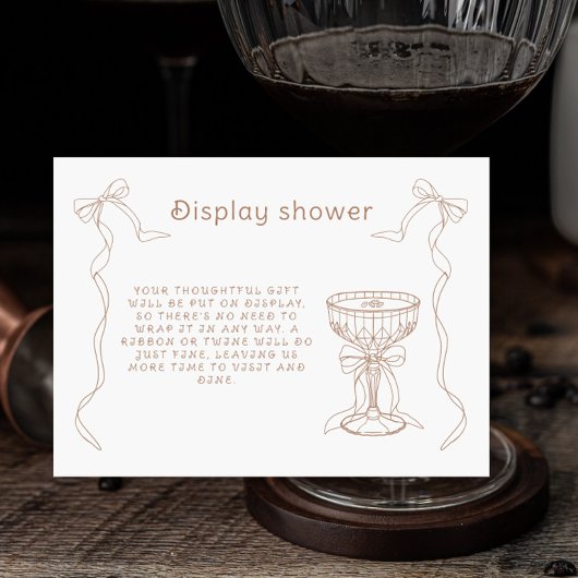 Martini Espresso Bruidsdisplay Douche Informatiekaartje