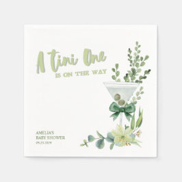 Martini Espresso groen genderneutraal baby shower Servet