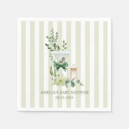 Martini Espresso groen genderneutraal baby shower Servet