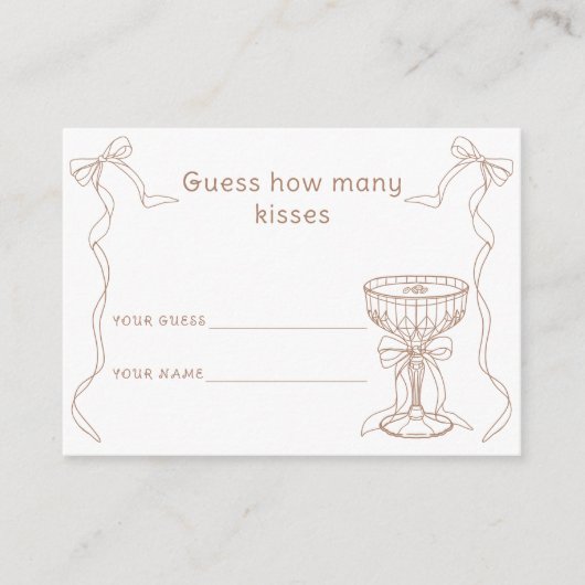 Martini Espresso Hoeveel kussen Bruidsspel Informatiekaartje (Voorkant)