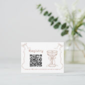 Martini Espresso QR-code bruiloft registratie Informatiekaartje (Staand voorkant)