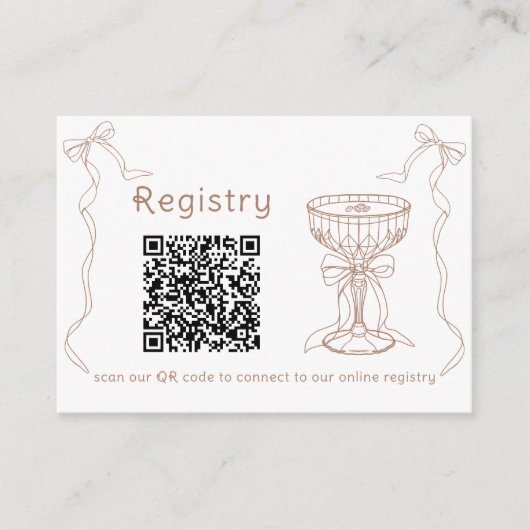 Martini Espresso QR-code bruiloft registratie Informatiekaartje (Voorkant)