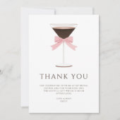 Martini Espresso Strik Bruidsfeest Dank je kaart (Voorkant)