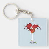 Martini Fantasy Red Dragon Business Logo Sleutelhanger (Voorkant)