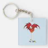 Martini Fantasy Red Dragon QR-code Sleutelhanger (Voorkant)