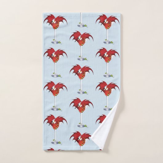 Martini Fantasy Rode Draak Bad Handdoek (Handdoek)