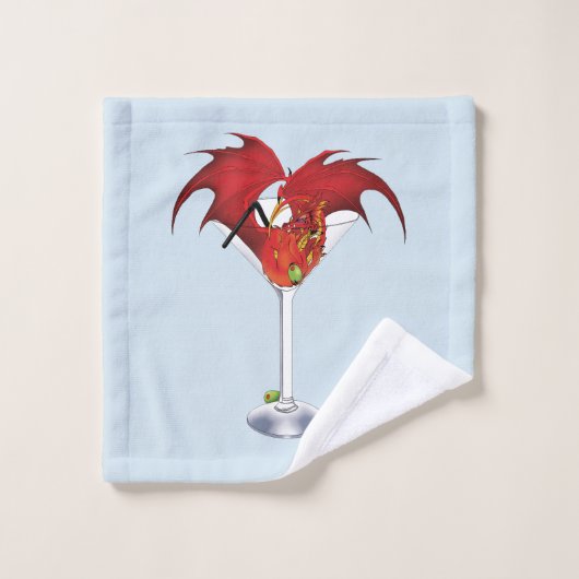 Martini Fantasy Rode Draak Bad Handdoek (Wasdoekje)