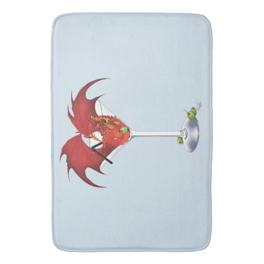 Martini Fantasy Rode Draak Badmat (Voorkant Verticaal)