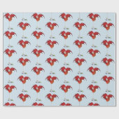 Martini Fantasy Rode Draak Cadeaupapier (Vlak)