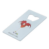 Martini Fantasy Rode Draak Creditkaart Flessenopener (Voorkant Gekanteld)