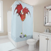 Martini Fantasy Rode Draak Douchegordijn (In situ)