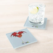 Martini Fantasy Rode Draak Glazen Onderzetter (Schuin)