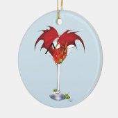 Martini Fantasy Rode Draak Keramisch Ornament (Links)