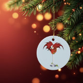 Martini Fantasy Rode Draak Keramisch Ornament