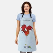 Martini Fantasy Rode Draak Schort (Gedragen)