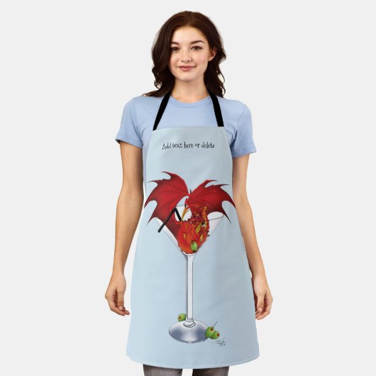 Martini Fantasy Rode Draak Schort (Gedragen)