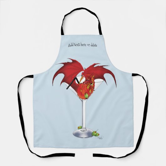 Martini Fantasy Rode Draak Schort (Voorkant)