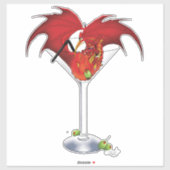 Martini Fantasy Rode Draak Sticker (Vel)
