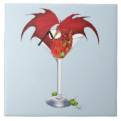Martini Fantasy Rode Draak Tegeltje (Voorkant)