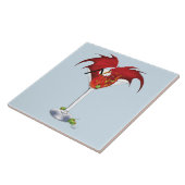 Martini Fantasy Rode Draak Tegeltje (Zijkant)