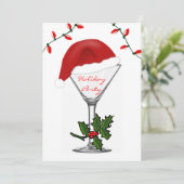 Martini Festive Modern Kerstfeestdag Kaart (Staand voorkant)