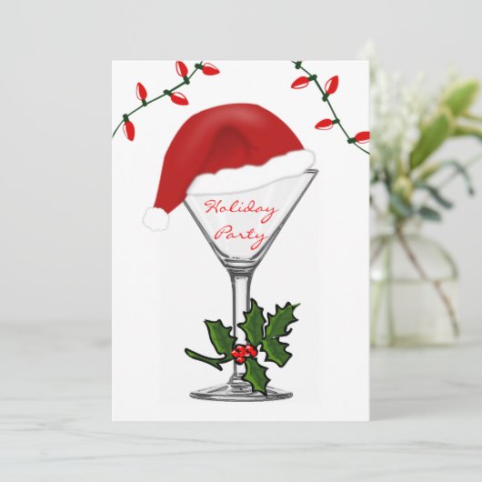 Martini Festive Modern Kerstfeestdag Kaart (Staand voorkant)