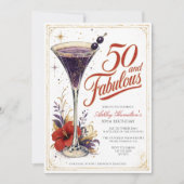 Martini Fifty & Fabulous 50ste verjaardag Kaart (Voorkant)