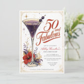 Martini Fifty & Fabulous 50ste verjaardag Kaart (Staand voorkant)