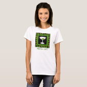 Martini Girl Retro Drink Art Green Olife Black T-shirt (Voorkant volledig)
