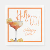Martini Glas 60e Verjaardag Papier Servet (Voorkant)