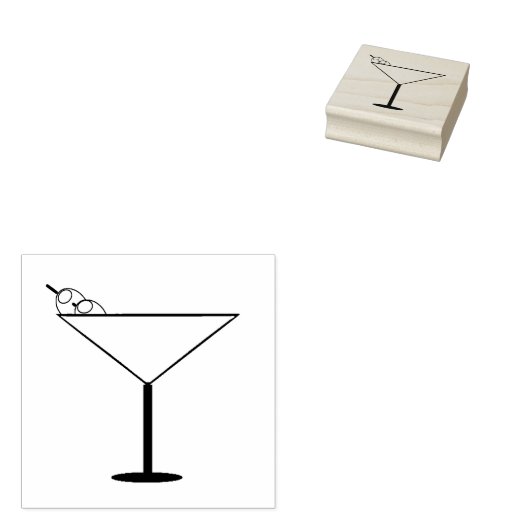 Martini Glas Art Stamp Rubberstempel (Gestempeld)