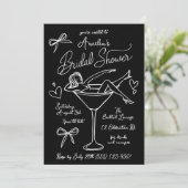 Martini Glas Bachelorette Feest Uitnodiging Modern (Staand voorkant)