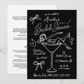Martini Glas Bachelorette Feest Uitnodiging Modern (Voorkant / Achterkant)