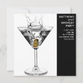 Martini glas betekent verjaardagsfeestje kaart (Voorkant)