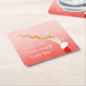 Martini Glas dat Kerst Glitter Feest Spat Kartonnen Onderzetters (Schuin)