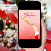 Martini Glas dat Kerst Glitters uitstrooit Feestje Kaart