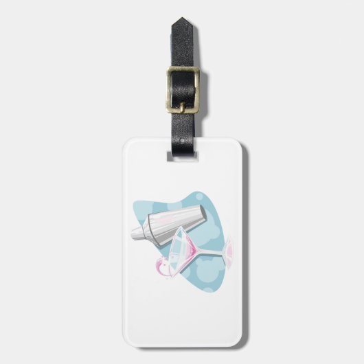 Martini glas en Shaker Bagagelabel (Voorkant verticaal)