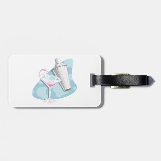 Martini glas en Shaker Bagagelabel (Achterkant horizontaal)