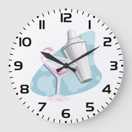 Martini glas en Shaker Grote Klok (Voorkant)