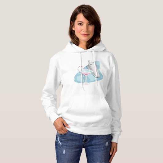 Martini glas en Shaker Hoodie (Voorkant volledig)