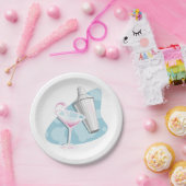 Martini glas en Shaker Papieren Bordje (Feest)