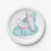 Martini glas en Shaker Papieren Bordje (Voorkant)