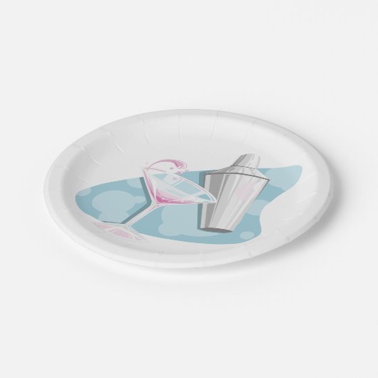 Martini glas en Shaker Papieren Bordje (Gekanteld)