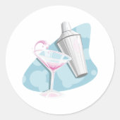 Martini glas en Shaker Ronde Sticker (Voorkant)